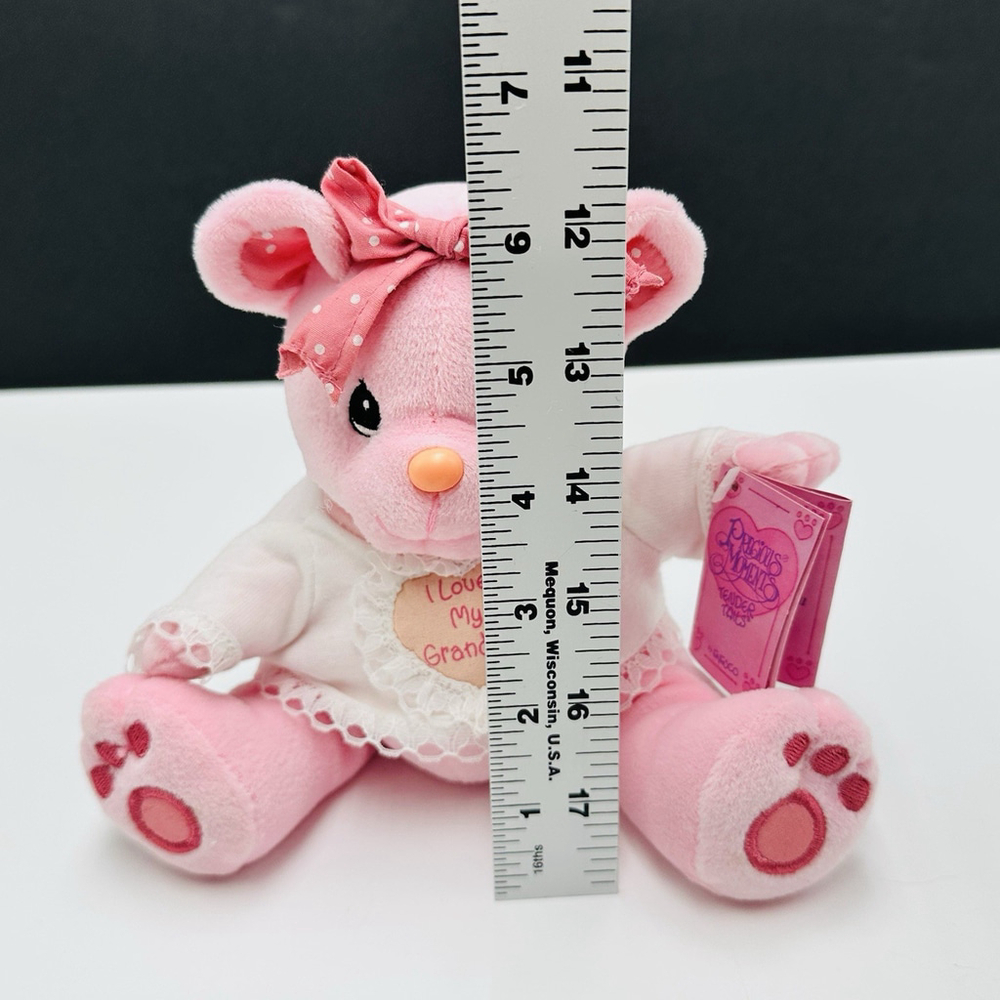 Precious Moments Tender Tails 'I Love My Grandma' Pink Teddy Bear Beanbag w/ Tag - Picture 11 of 11